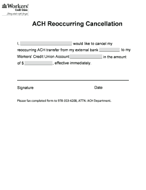 ACH Recurring Cancellation Form