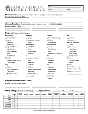 Medical History Form