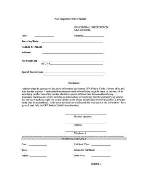 Wire Transfer Form