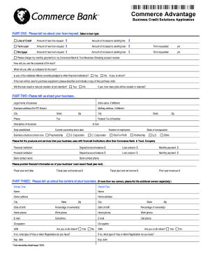 Commerce Advantage Business Credit Application
