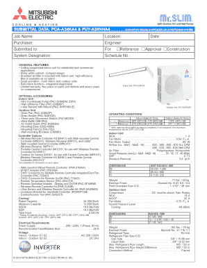 Mitsubishi Electric Air Conditioning System Submittal Form