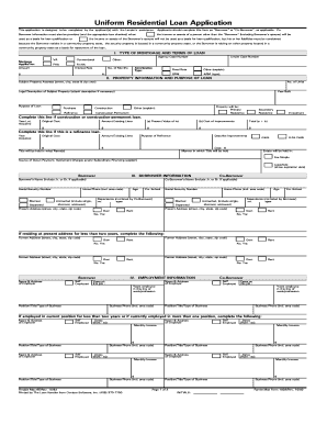 Uniform Residential Loan Application
