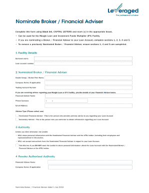 Nominate Broker Financial Adviser Form
