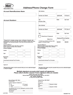 Address/Phone Change Form