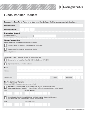 Funds Transfer Request Form