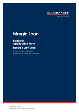Ord Minnett Margin Loan Borrower Application Form