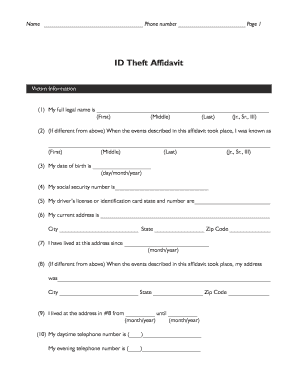 ID Theft Affidavit
