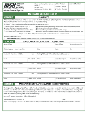 Trust Account Application
