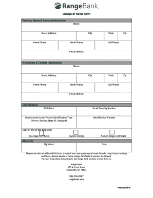 Change of Name Form