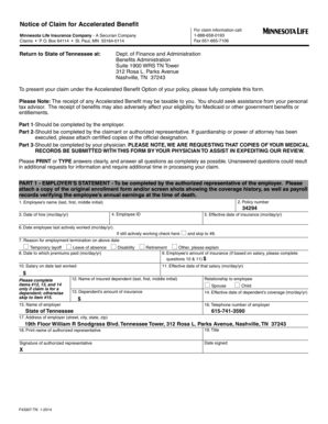 Notice of Claim for Accelerated Benefit