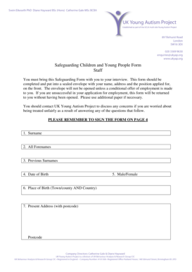 Safeguarding Children and Young People Form