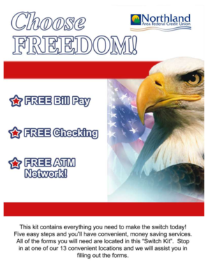 Northland Area Federal Credit Union Account Switch Kit