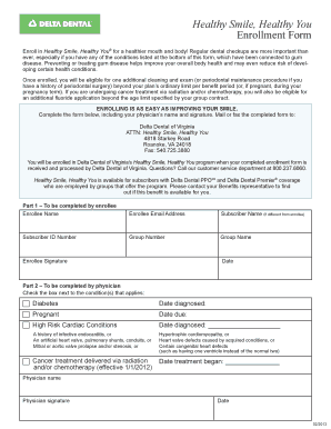 Healthy Smile Healthy You Enrollment Form