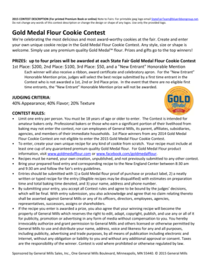Gold Medal Flour Cookie Contest Entry Form