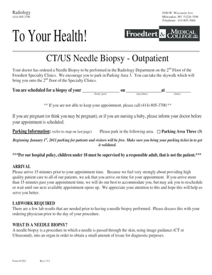 CT/US Needle Biopsy Appointment Form