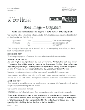 Bone Image Appointment Instructions