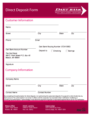 Direct Deposit Authorization Form
