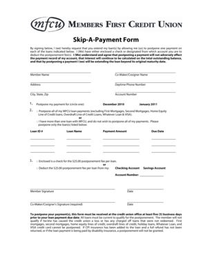 Skip-A-Payment Form