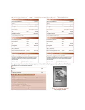 Credit Union Debit Card Application