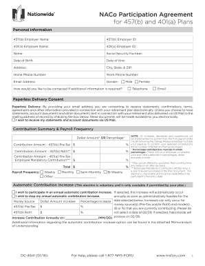 NACo Participation Agreement for 457(b) and 401(a) Plans