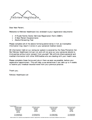Purple Family Doctor Services Registration Form