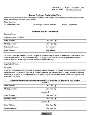 Texas Annual Business Registration Form