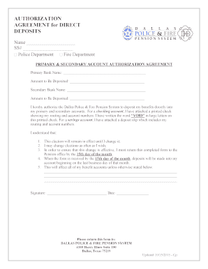 Direct Deposit Authorization Agreement