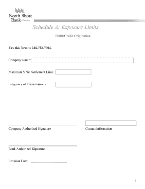 Schedule A Exposure Limits Form