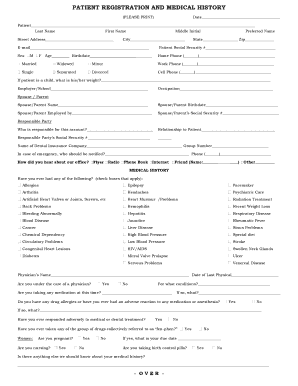 Patient Registration and Medical History Form
