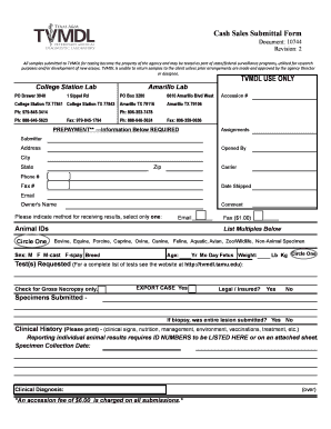 TVMDL Cash Sales Submittal Form
