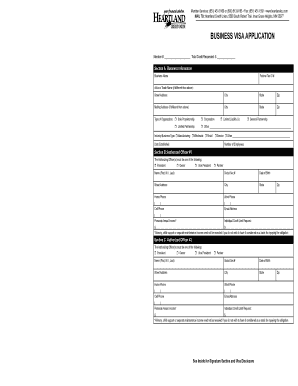 Business Visa Application Form