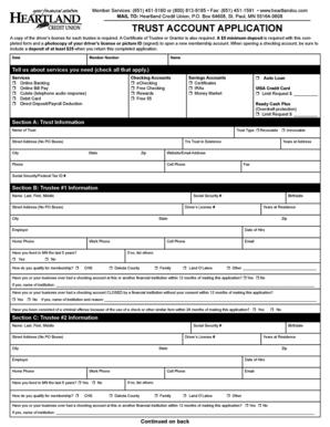 Trust Account Application