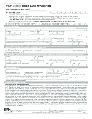 Visa Secured Credit Card Application