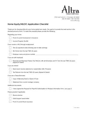 Home Equity Loan Application Checklist