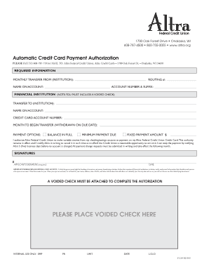 Automatic Credit Card Payment Authorization