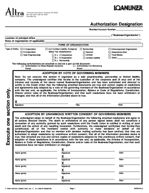 Business Authorization Designation Form