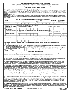 Transition Assistance Program Checklist