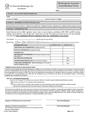 Retirement Account Contribution Form