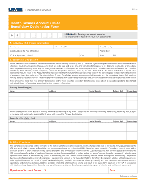 Health Savings Account Beneficiary Designation Form