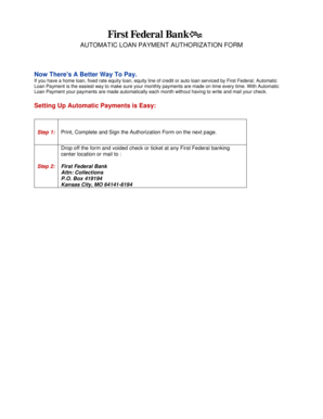 Automatic Loan Payment Authorization Form