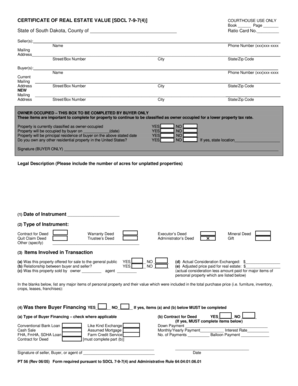 Certificate of Real Estate Value