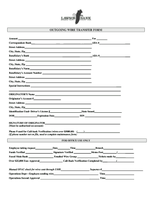 Outgoing Wire Transfer Form