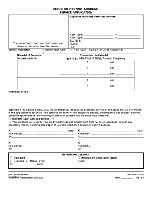 Business Debit Card Service Application