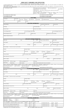 Home Equity Consumer Loan Application