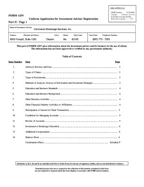 US Investment Adviser Registration Form ADV
