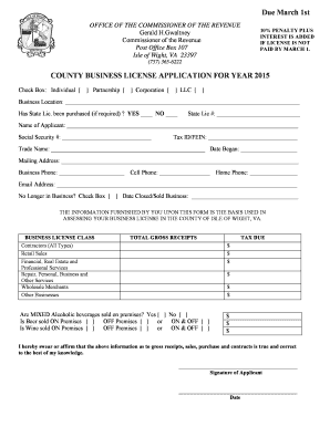 Virginia County Business License Application