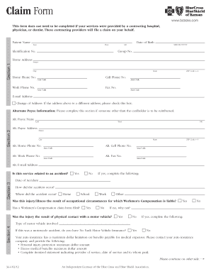 Blue Cross and Blue Shield of Kansas Claim Form