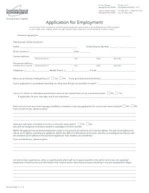 Employment Application Form