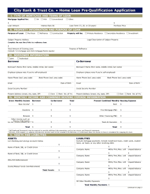 Home Loan Pre-Qualification Application