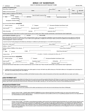 Health Savings Account Request Form